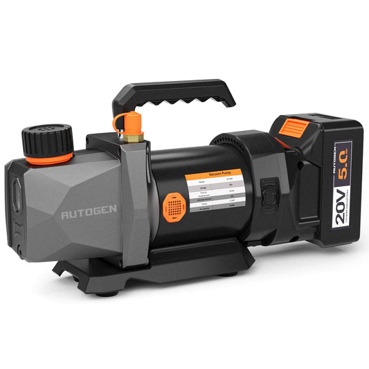 Single-Stage Vacuum Pump 3CFM 20V Lithium Battery DC Inverter 60 microns 1/4HP for Air Conditioner Refrigerant HVAC