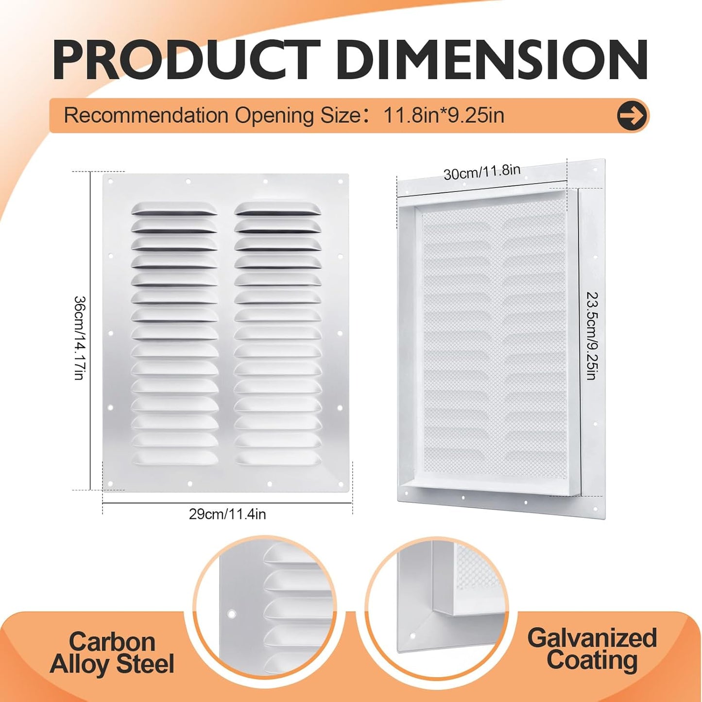 2 Pack Shipping Container Vents, Prevents Condensation and Overheating,Increase Air Circulation,14.17"*11.4"Container Vents for Container Houses, Containers,Cabins and Offices