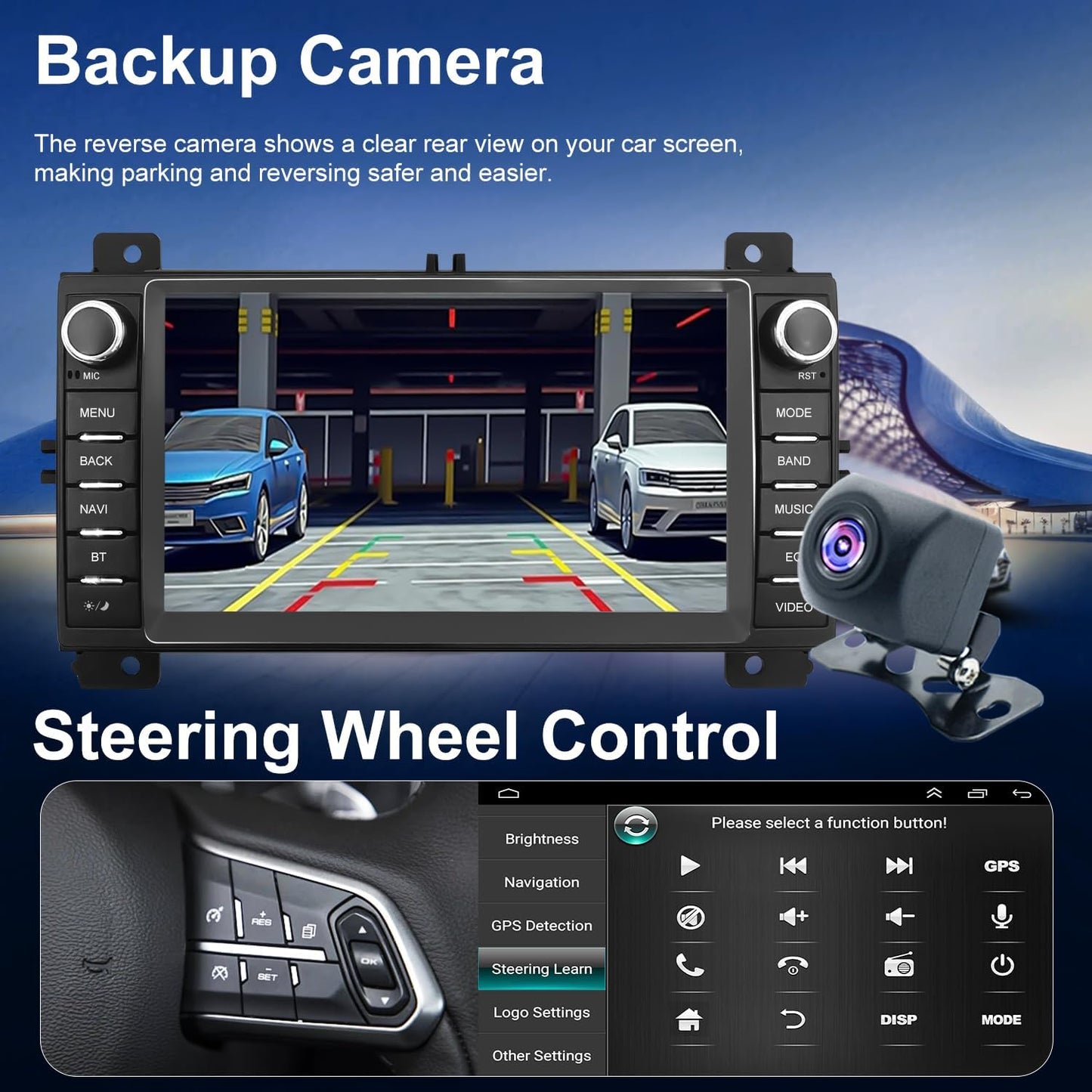 Car Radio for Jeep Grand Cherokee 2011 2012 2013, Dodge Durango 2011 2012 2013, 7 Inch Touch Screen Headunit Stereo Upgrade with Wireless Carplay Android Auto 5GWiFi Backup Camera Bluetooth GPS FM SWC
