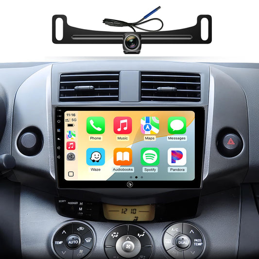 Car Stereo Radio for Toyota RAV4 2006 2007 2008 2009 2010 2011, 9 Inch Touch Screen, Wireless Carplay & Android Auto, WiFi, Bluetooth, GPS FM, SWC, 1080P Backup Camera
