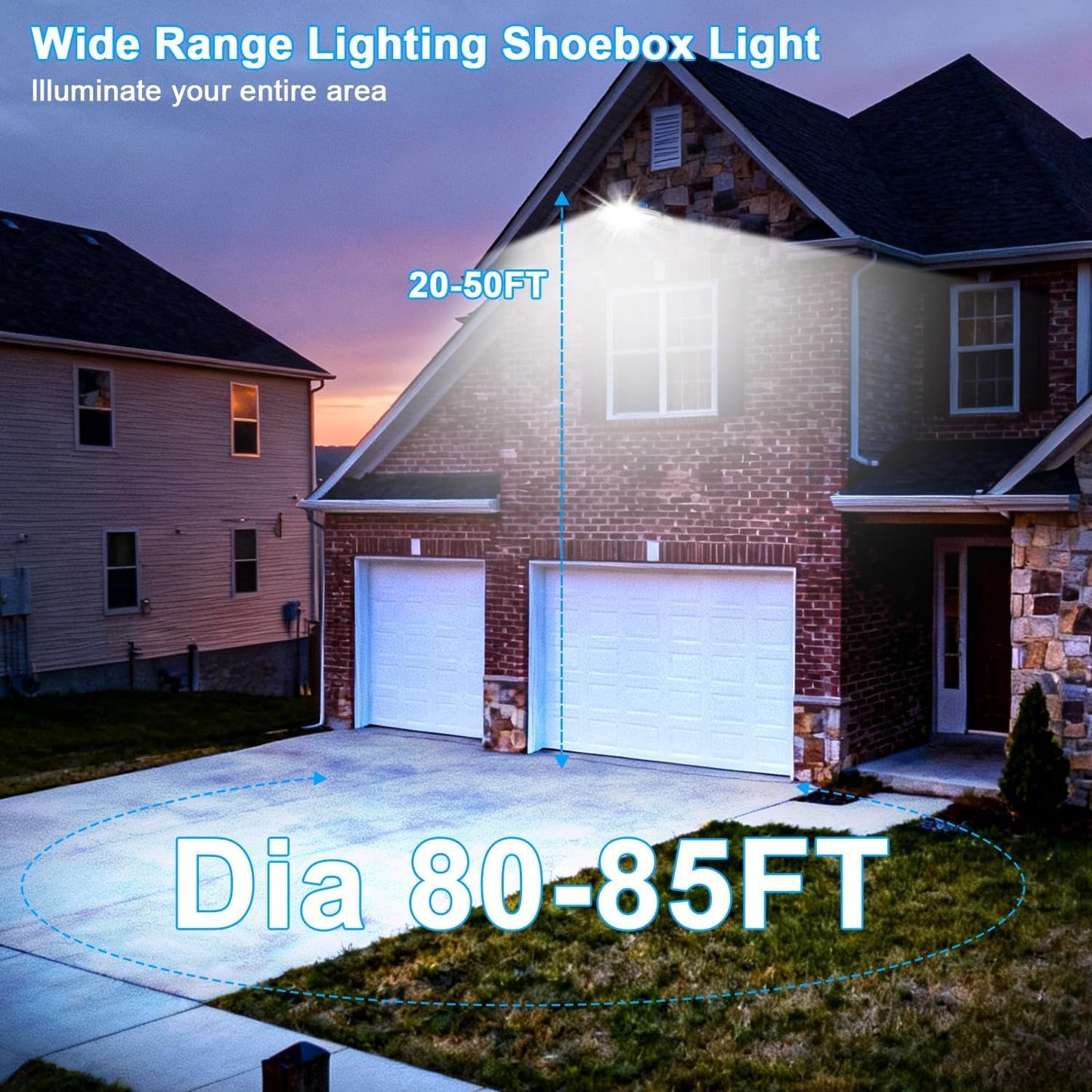 240W 4-Pack LED Parking Lot Light,Commercial Light for Wide Area | 36000LM Shoe Box Street Flood Light with Dusk to Dawn Photocell, 5000K IP65 Waterproof, Adjustable Trunnion Mount,110-277V