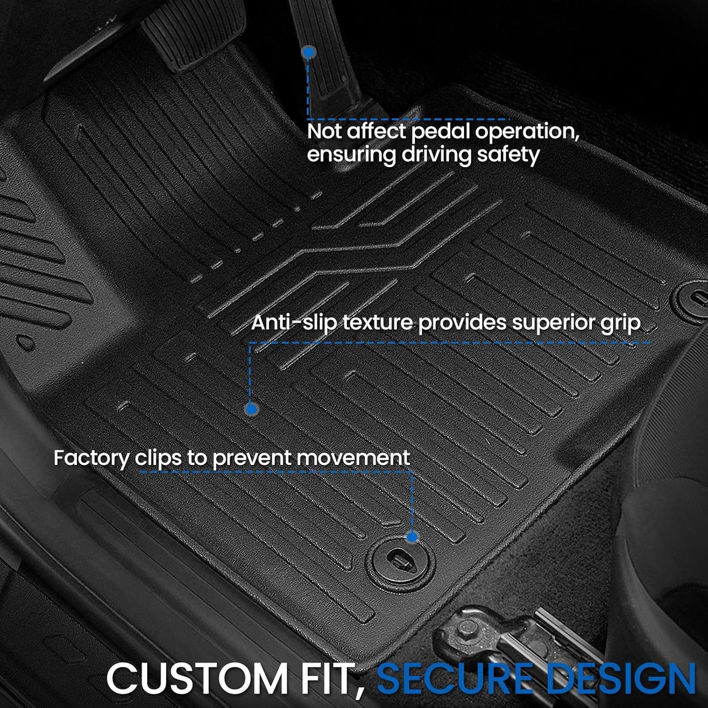 Floor Mats Set for Hyundai Tucson 2022-2025 2026 Hybrid Version (Not fit Gas and PHEV), All Weather TPE Cargo Liner Backrest Mat Trunk Mat Door Sill Guards Accessories (Hybrid Model)