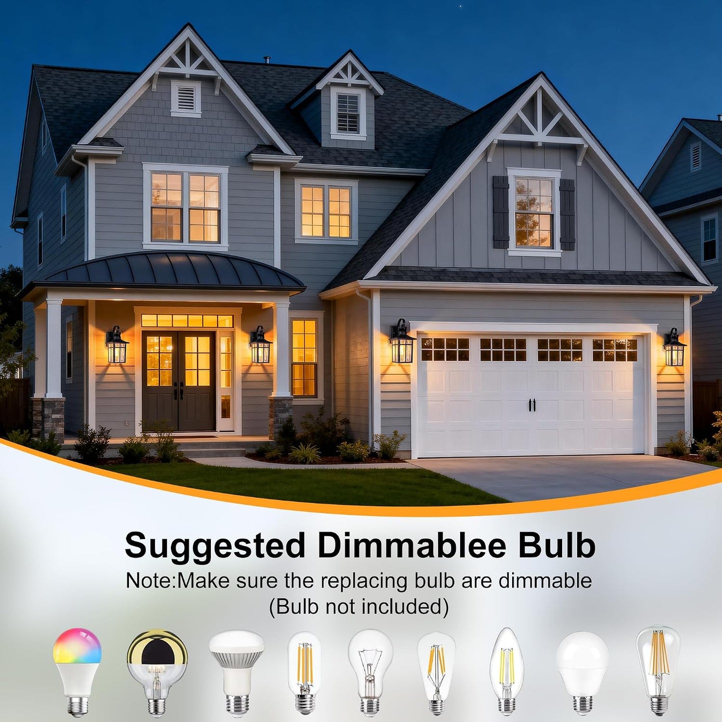 Aluminum Motion Sensor Outdoor Wall Sconces with Ripple Glass, 2P