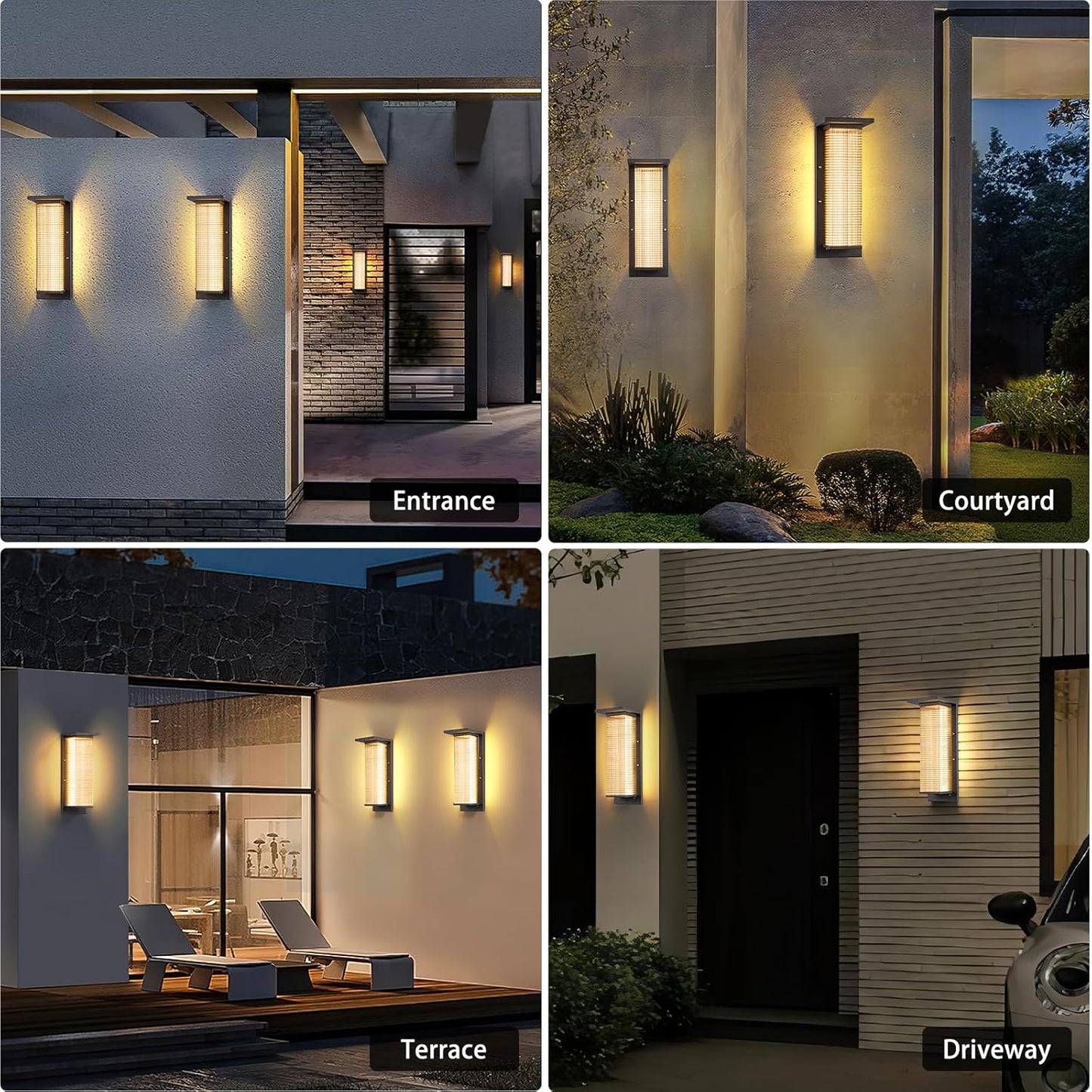 Outdoor Wall Sconce Modern 21 Inch Large Front Porch Light Fixtures High Voltage Wired IP54 Waterproof Exterior Wall Mount Lamp 3000K Sconce