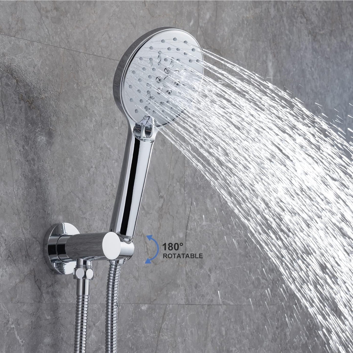 RUGUS Shower Faucet SetBathroom Rainfall Wall Mounted Shower System with Stainless Steel Metal 10 Inch Round Rain Showerhead with Rough-in