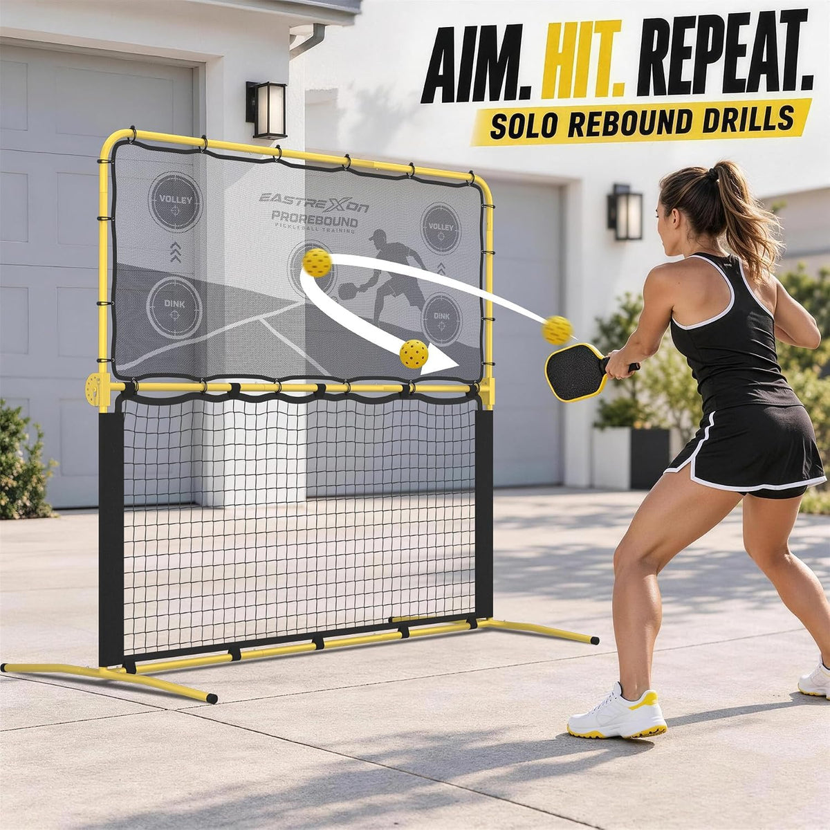 3-in-1 Pickleball Rebounder, Pickleball Trainer for Solo Practice 5.5x6 FT