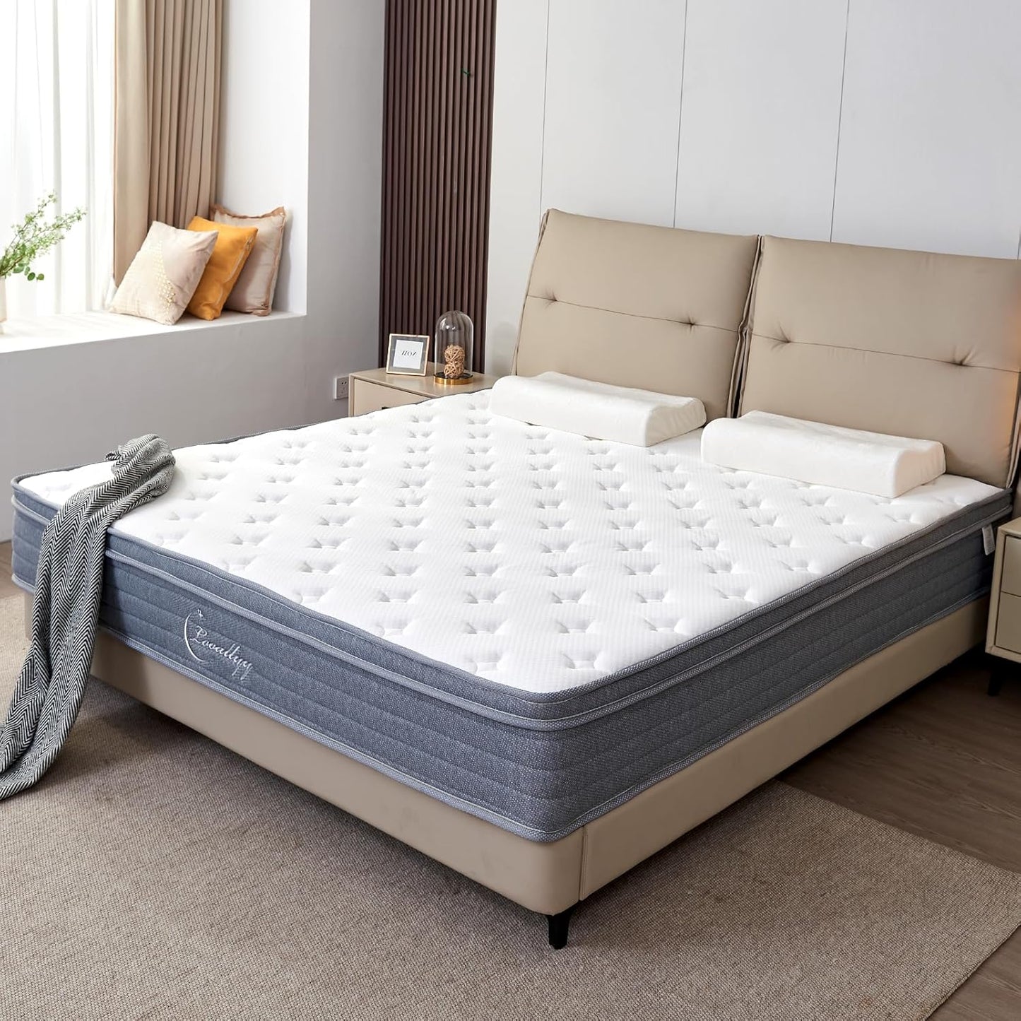 Looallyy Full Mattress 12 inch Full Size Mattress Thickened Memory Foam Three-Dimensional Breathable Comfortable Surface Peripheral Reinforcement