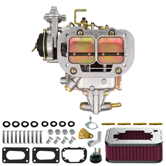 2 Barrel Carburetor with air Filter Cleaner assembly kit for weber 32/36 Carb DGV DGEV DGAV 32 36 for Toyota Nissan Datsun Pickup Celica 20R 22R Mazda B2000 B2200 720 510 CJ5 CJ7 CJ8 Electric Choke