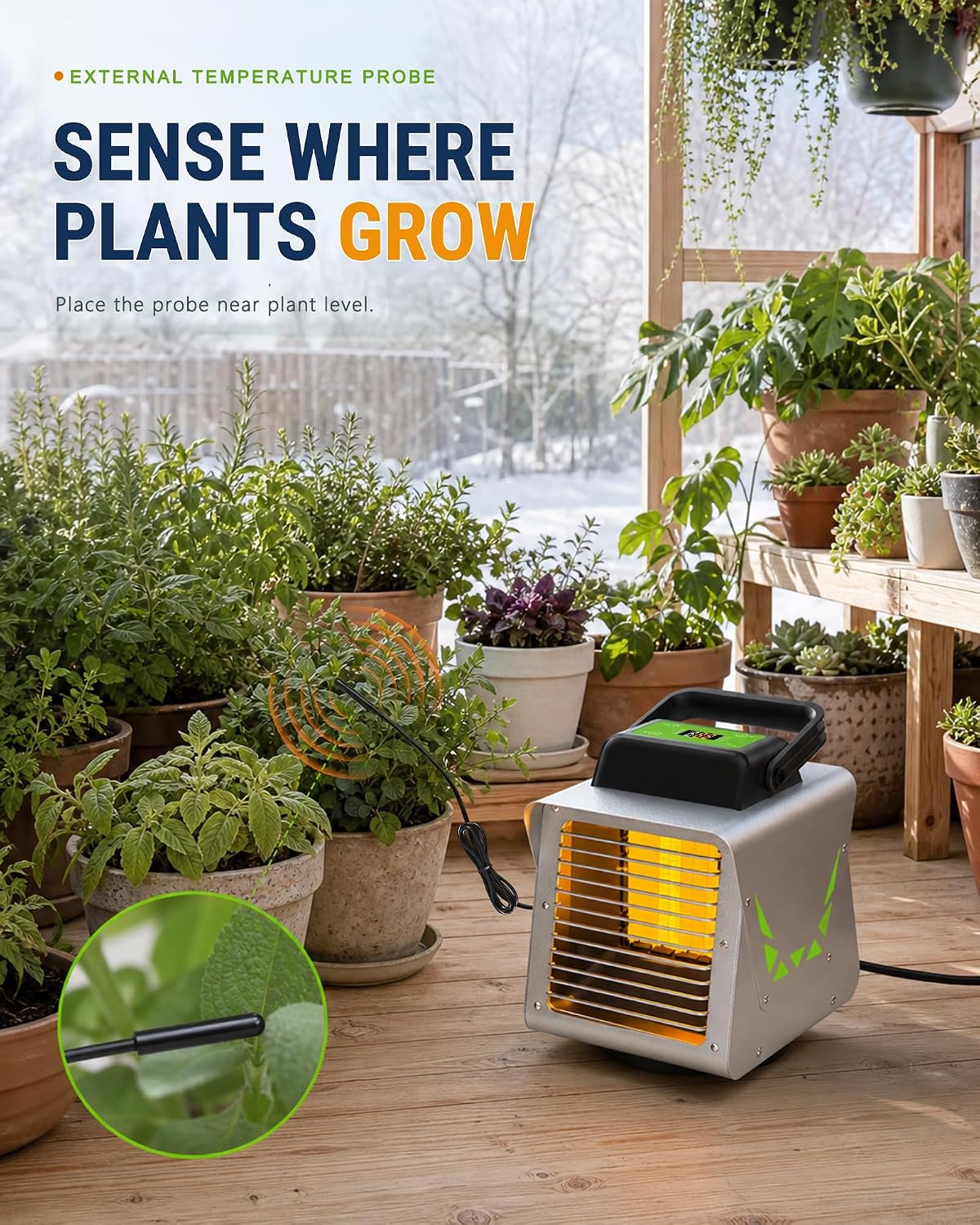 Kiroto Smart Plant Heater for Winter, 1500W, WiFi APP, Thermostat