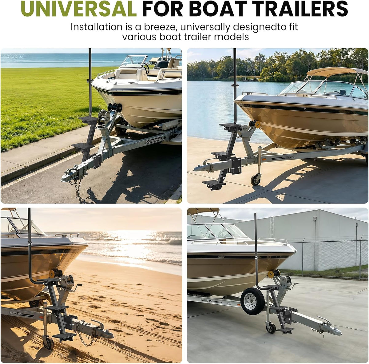 Heavy Duty Boat Trailer Steps, Fits 3"x3", 4"x4" & 3"x5", 880 lb Capacity Side-Mounted Boat Trailer Steps 1
