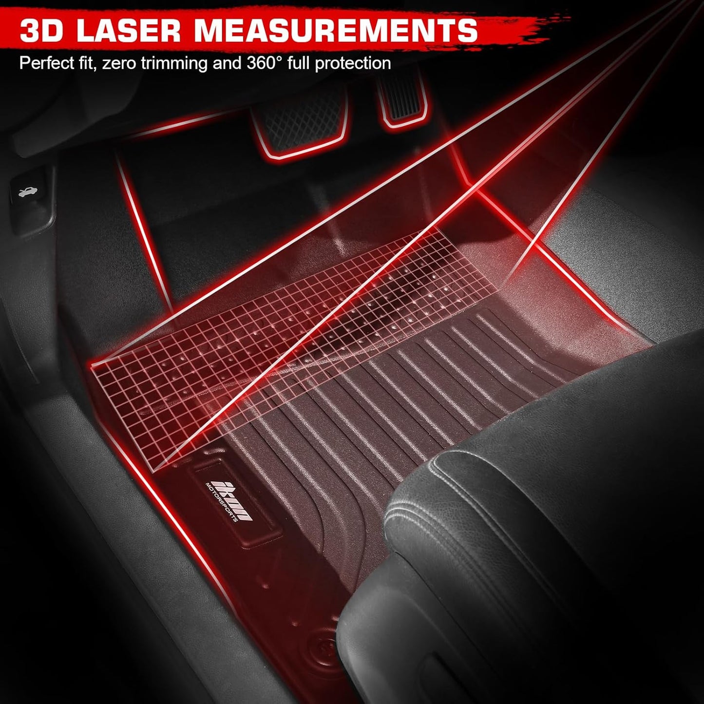 TPE Floor Mats, Compatible with 2018-2024 Toyota Camry, All Weather Waterproof Anti-Slip Floor Liners, Front & 2nd Row Full Set Car Interior Accessories, Black