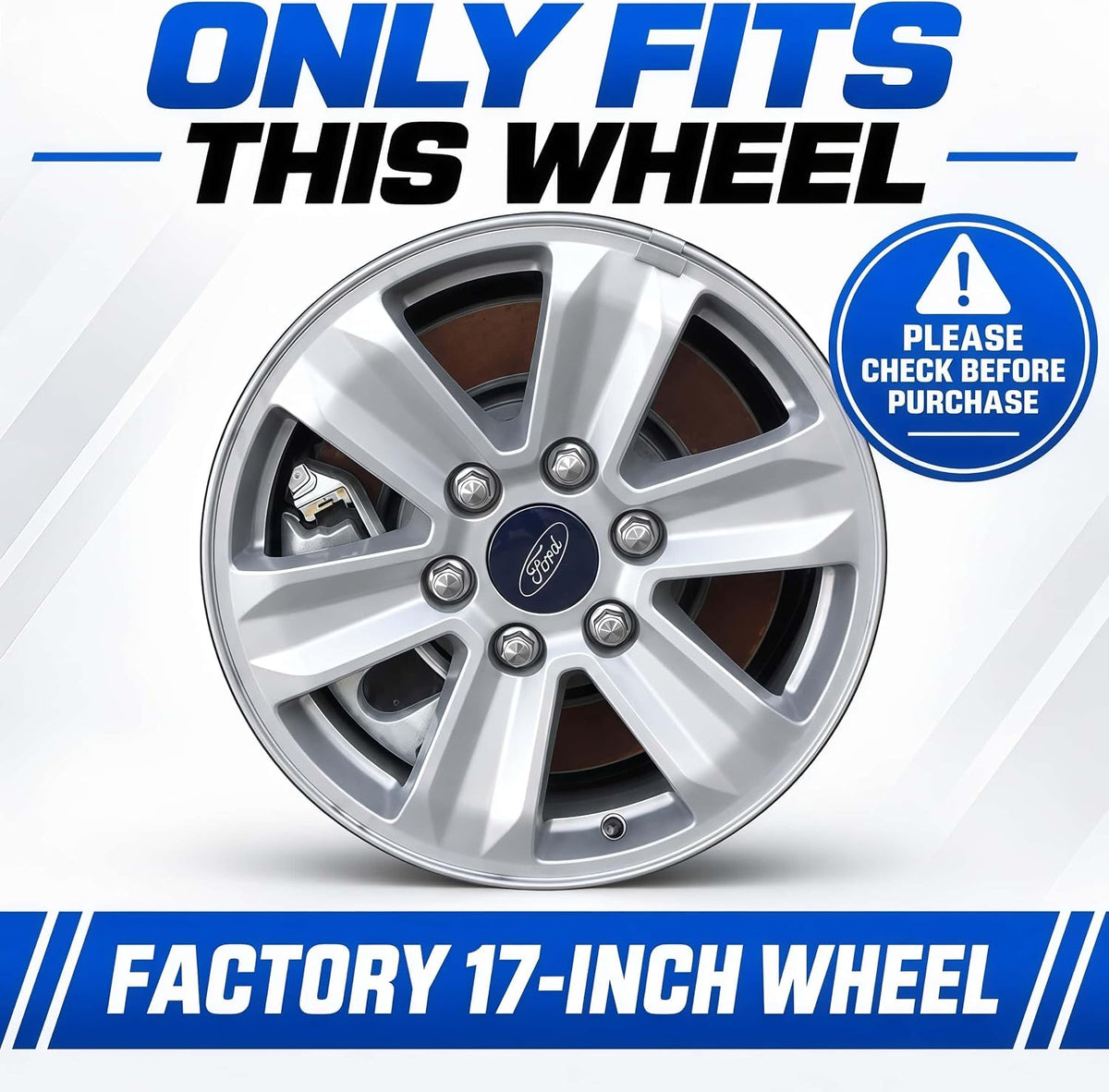 17 Inch Gloss Black Wheel Skins for Ford F-150 2015-2020