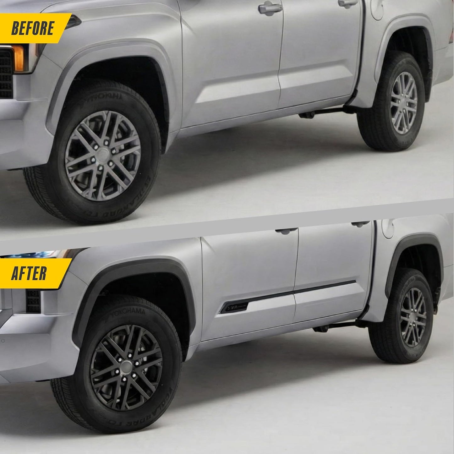 Trim Illusion Gloss Black Wheel Skins Fits Toyota Tundra – 8-Piece Snap-On Rim Covers for Alloy Wheels – Hubcap Overlay Simulator Set (Gloss Black)