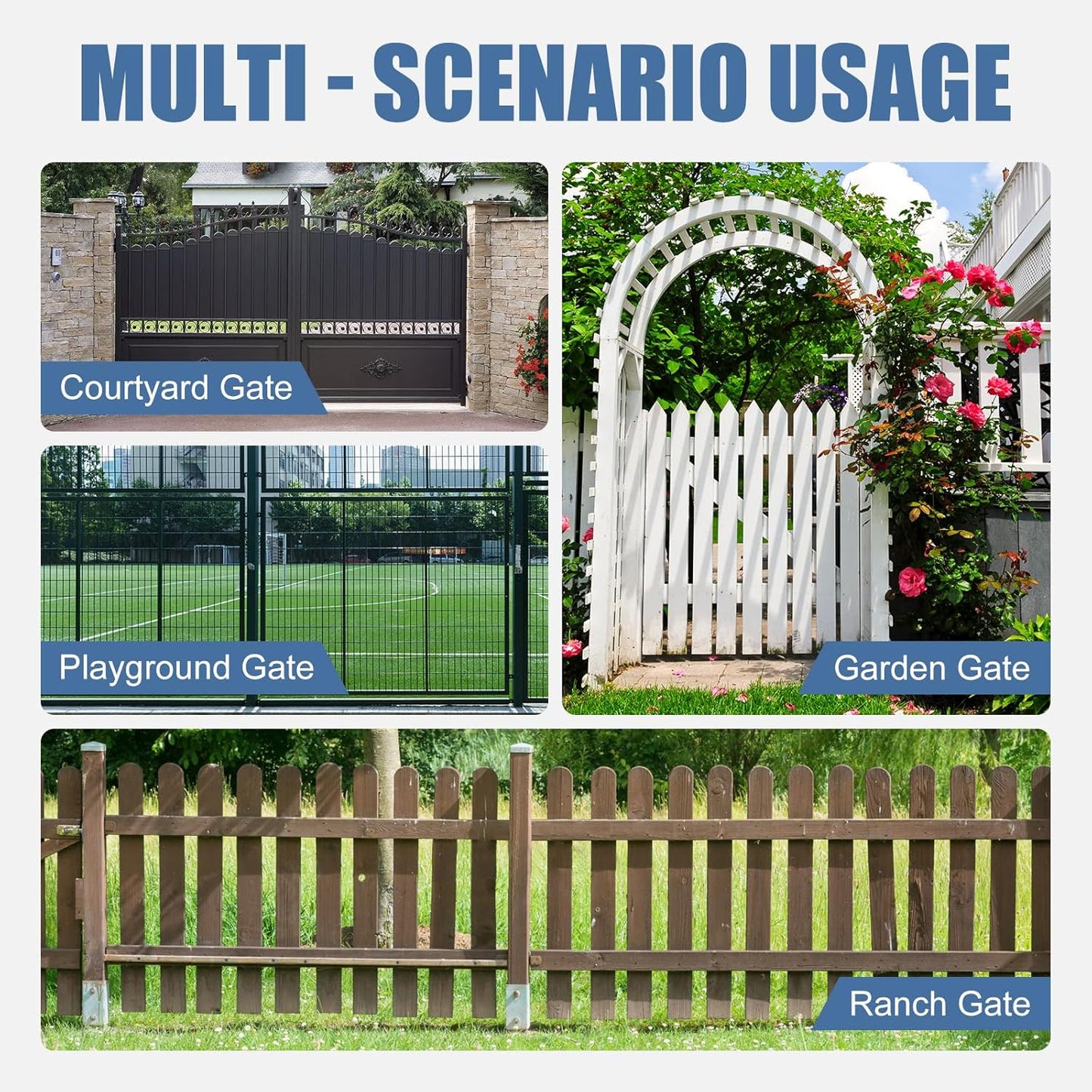 TB200SS Stainless Steel Hydraulic Gate Closer, Rust-Resistant & Weatherproof Automatic Gate Closer with Adjustable Closing Speed, for 60–140 Lbs Vinyl, Steel, Wood and Chain Link Fence Gates