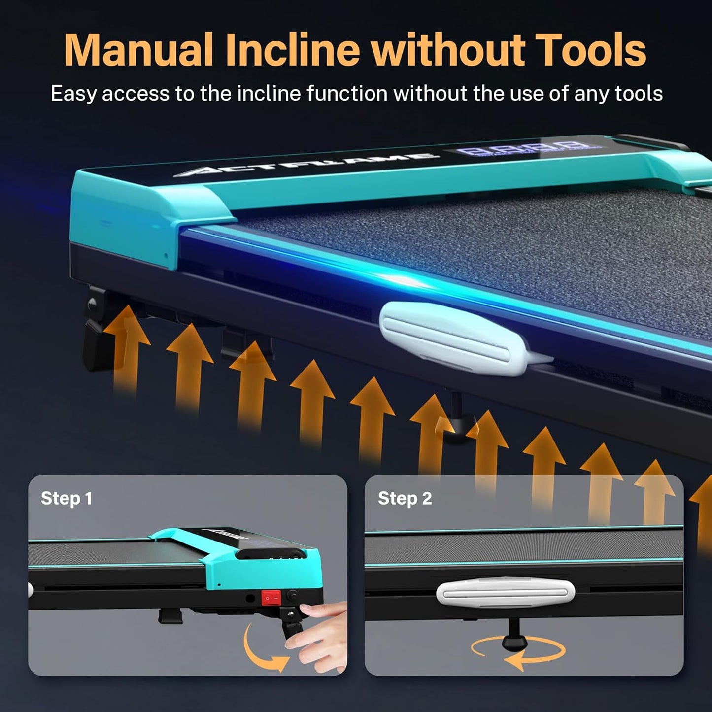 ACTFLAME Walking Pad Treadmill with Incline, Under Desk Treadmills, Portable Treadmill for Home Office, Walking Pad 4 in 1 Treadmill for Walking