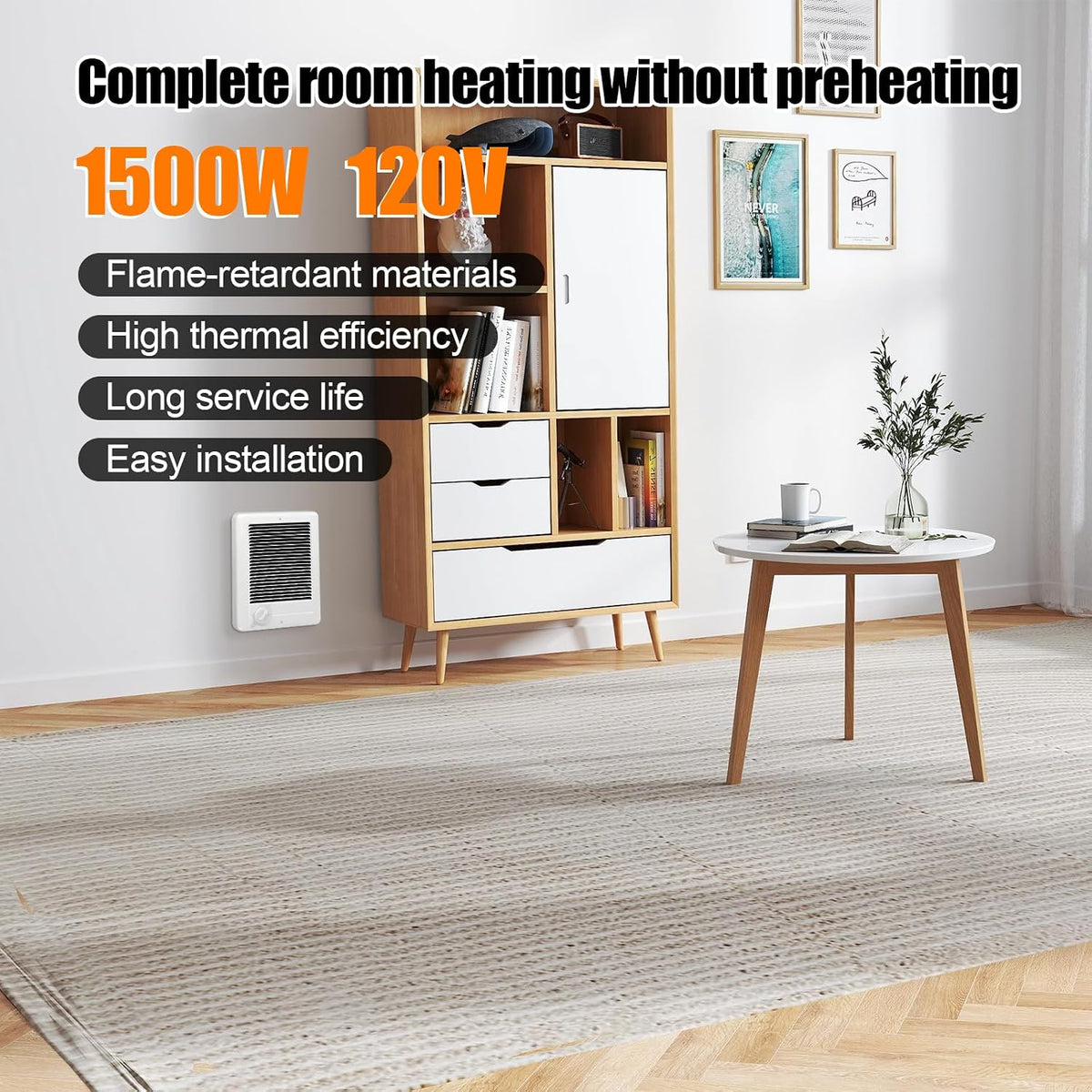 CSC151TW Electric Wall Heater Complete Unit with Thermostat (Part: 67509)