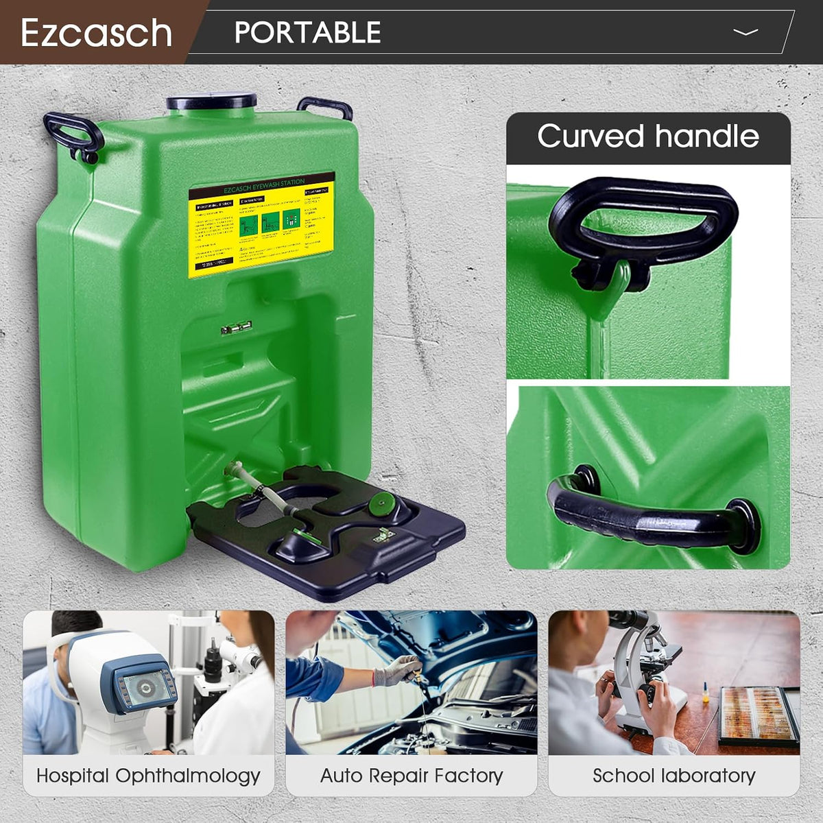Portable Eyewash Station 14Gal 53L, OSHA Approved,Wall Mounted Flow