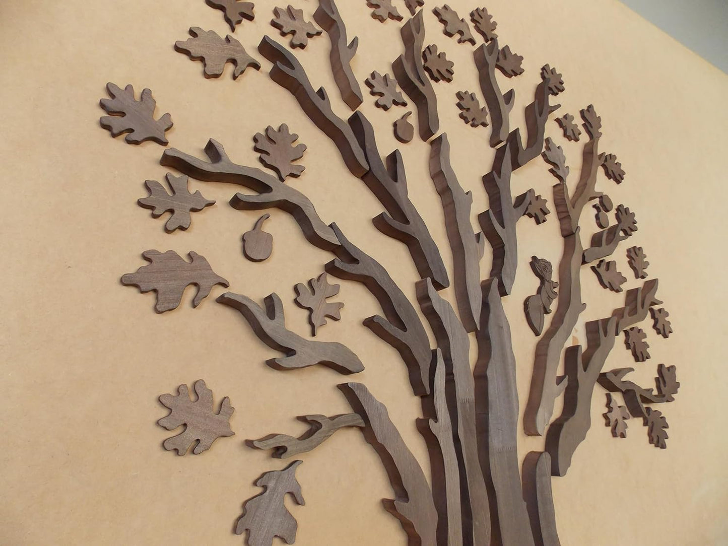 WOODTELLSTORY &#39;White Oak Tree&#39; DIY Wood Wall Art Wall Sculptures,Excellent Wall Decoration For Homes & Offices,39&#34;Wide x 59&#34;High