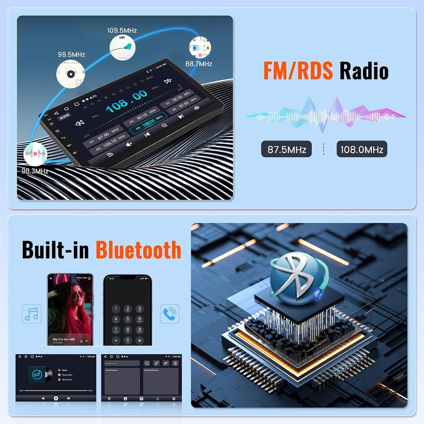 2+64GB Realdio Android 15 Car Stereo for Chevrolet Chevy Trax 2014 2015 2016 CarPlay Android Auto, 9" Touchscreen Car Radio for Chevy Trax with GPS WiFi Bluetooth FM/RDS EQ 26UI Backup Camera