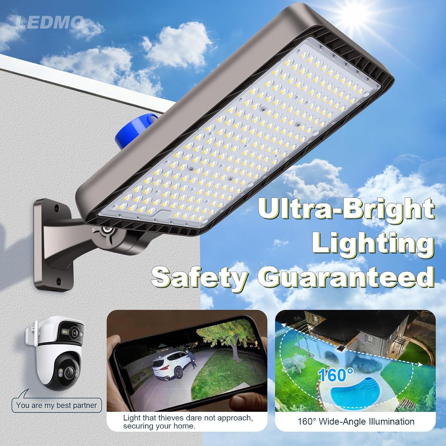 LED Parking Lot Lights,2 Pack 144000LM Total Professional 480W Super Bright Complete Large Area Lighting Kit,IP65 Waterproof Commercial Street Light with Dusk to Dawn Adjustable Wall Mount 480W-2 pack-Wall Mount