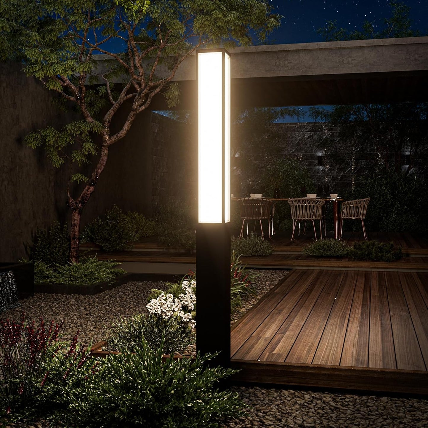 Outdoor Landscape Path Light, 71' Waterproof Aluminum LED Lighting, 8W 800LM Curb Appeal Lights, Modern