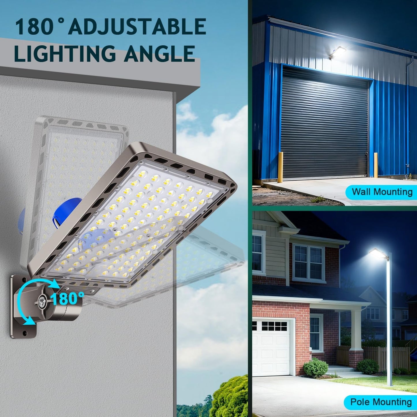 240W LED Parking Lot Light Dusk to Dawn Photocell 5000K Commercial Outdoor Area Light IP65 Waterproof 100-277V 36000LM Wall Mount 240W Wall Mount