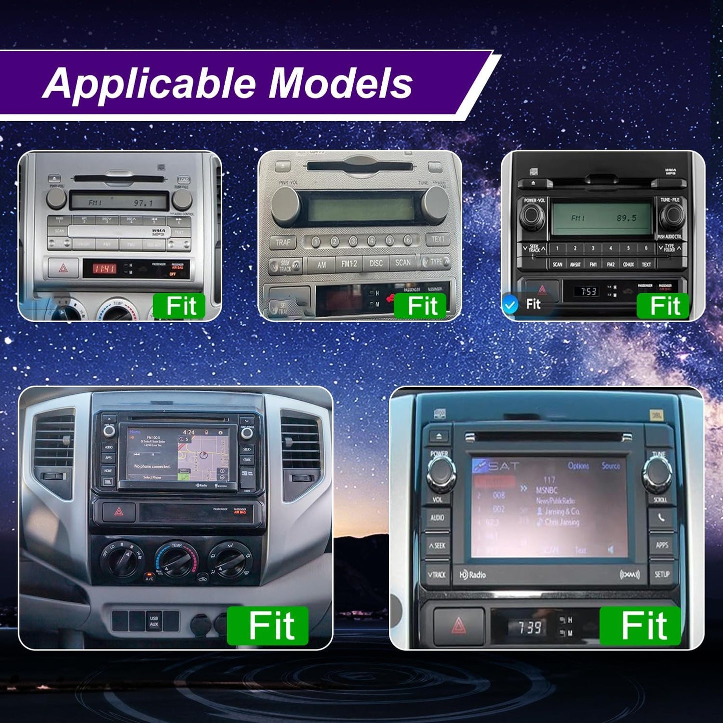 5GWiFi Android 15 Upgrade Car Radio for Toyota Tacoma radio 2005-2015 9inch Touch Screen Car Stereo Replacement Head Unit Apple Wireless Carplay Android Auto GPS Navigation FM Bluetooth DSP SWC Camera