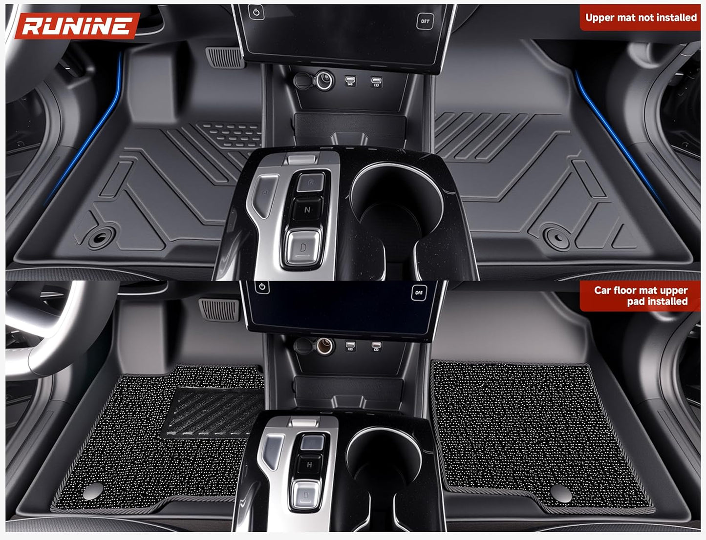 Floor Mats for Hyundai Tucson 2022-2026 (Not for Hybrid & PHEV), 2-in-1 All Weather TPE Floor Liners with Removable Carpet Layer, Custom Fit Waterproof Anti-Slip Car Mats Front & Rear