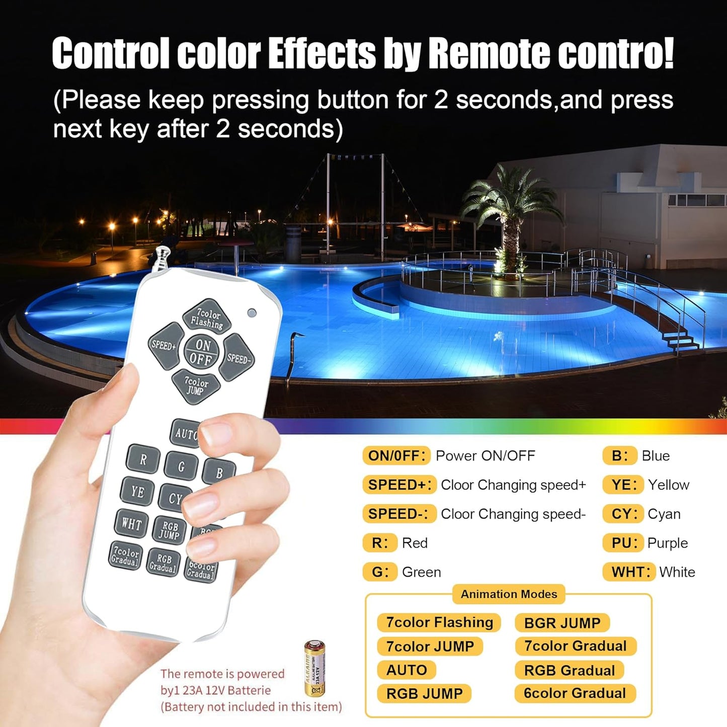 Pool Lights for Inground Pool, 1.5 Inch LED RGBW Multicolor Inground Pool Lights and Spa Light, IP68 Waterproof Pool Lights for Above Ground Pools,