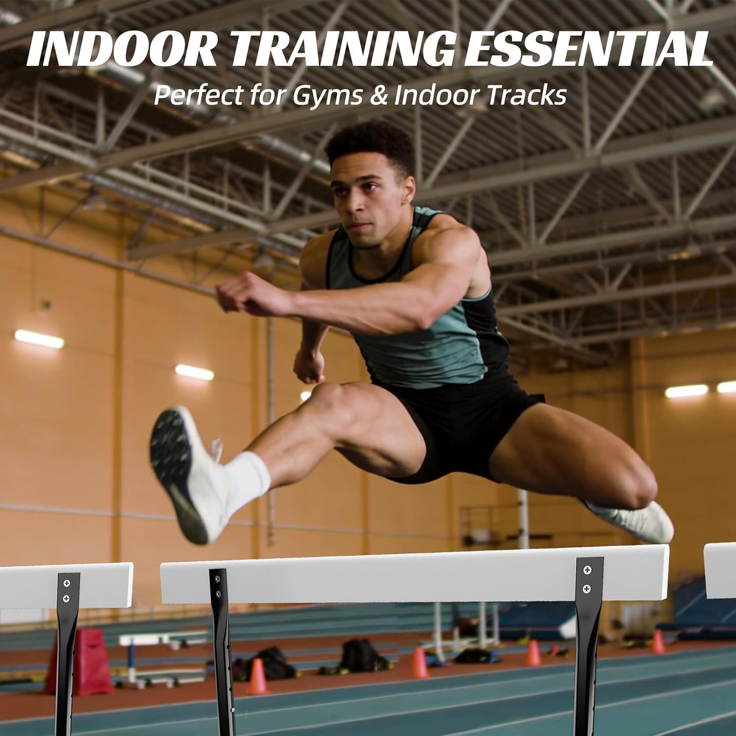 MR Height Adjustable Hurdle for Track and Field, Pro Athletic Hurdle with Heavy-Duty Base Counterweight, Anti-Tip Design for Sprint Training, Competition Practice, Speed Drills