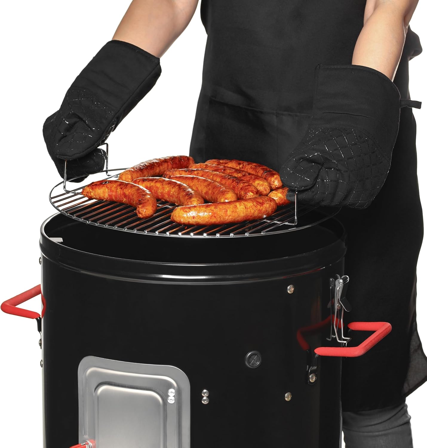 CUE WAY K2 SMOKEGUARDIAN ELITETOWER, vertical Charcoal Smoker,17 inch,Black