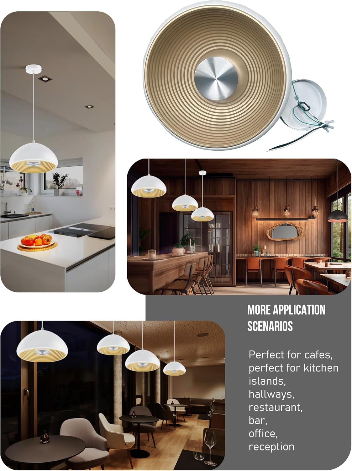 AKIHE Dining Room Pendant Light,Pendant Light,LED White Modern Pendant Light,120V,15W,2450K.CRI80,FCC,Hardwired,Suitable for Kitchen Island,Dining Ro