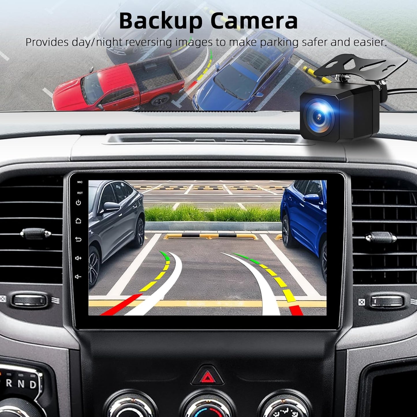 Car Stereo for Dodge RAM 1500 2500 3500 2013-2018,2+64G Android 13 Touch Screen Radio with Wireless CarPlay Android Auto Backup Camera(Only fit Manual AC)