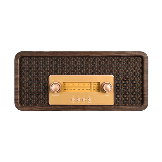 Vintage 3-Speed Bluetooth Record Player with AM/FM Radio, Auto Stop Turntable, Stereo Speakers 10W x2, Aux-in, LED Backlight, Wood Cabinet Vinyl Player for Home