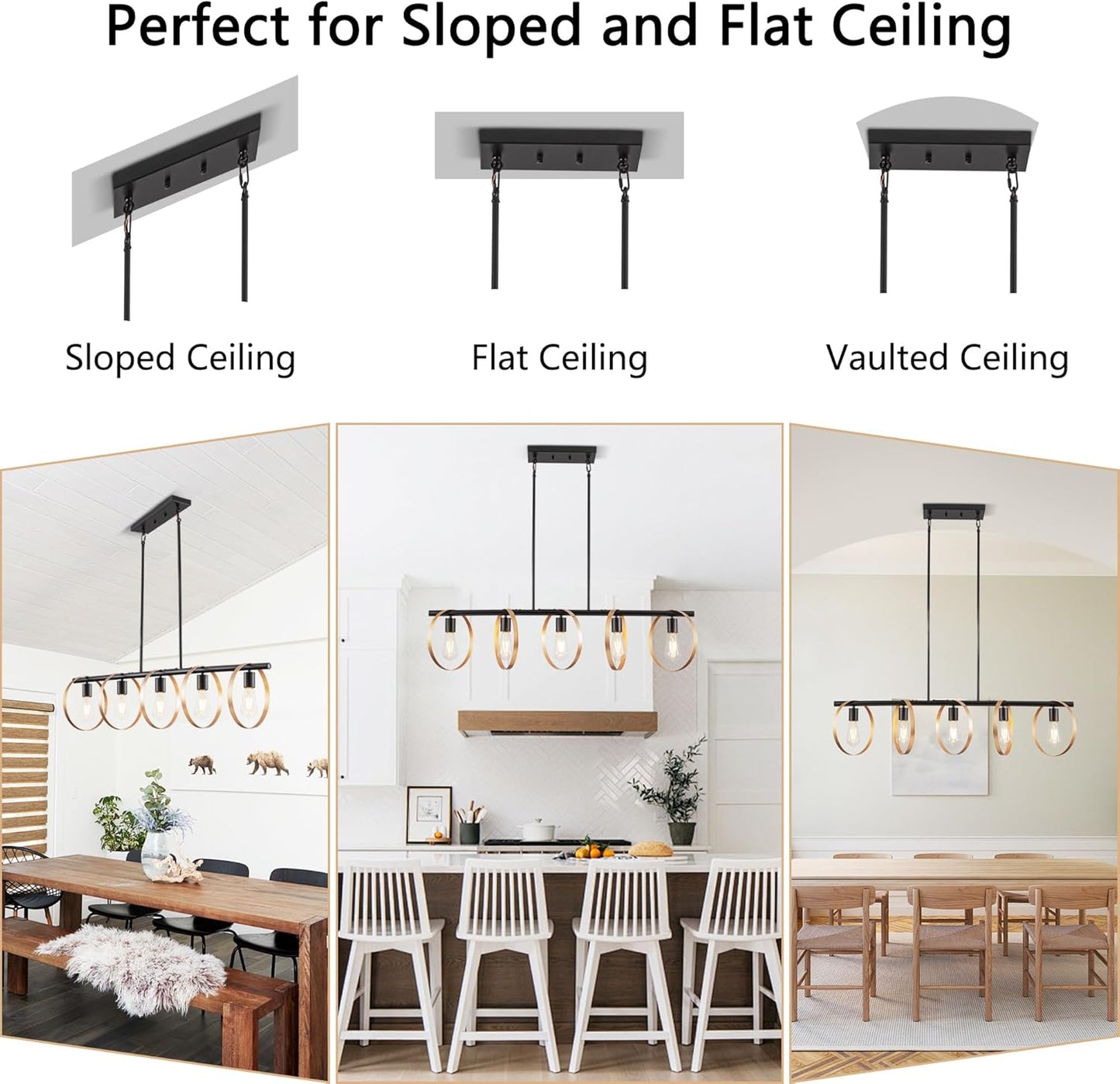 Dining Room Light Fixture, Chandelier, Pendant Lights Kitchen Island Lighting Industrial Chandeliers for Dining Room Black Island Lights for Kitchen