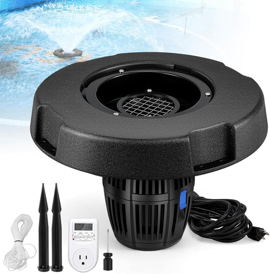 Pond Fountain Aerator, 5000GPH Floating Fountain Pump for Large Pond, 33FT Power Cord Pond Aerator with Mooring Kit