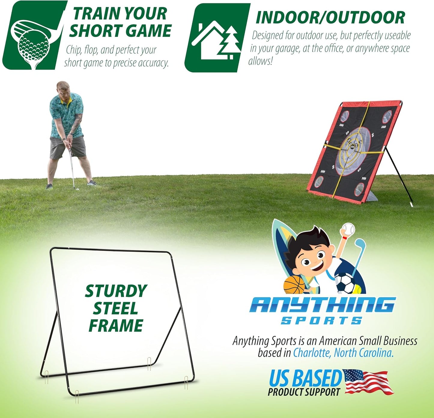 ChipShot Challenge - Backyard Chip Shot Challenge with Scoring Net – Outdoor Golf Practice & Party Game