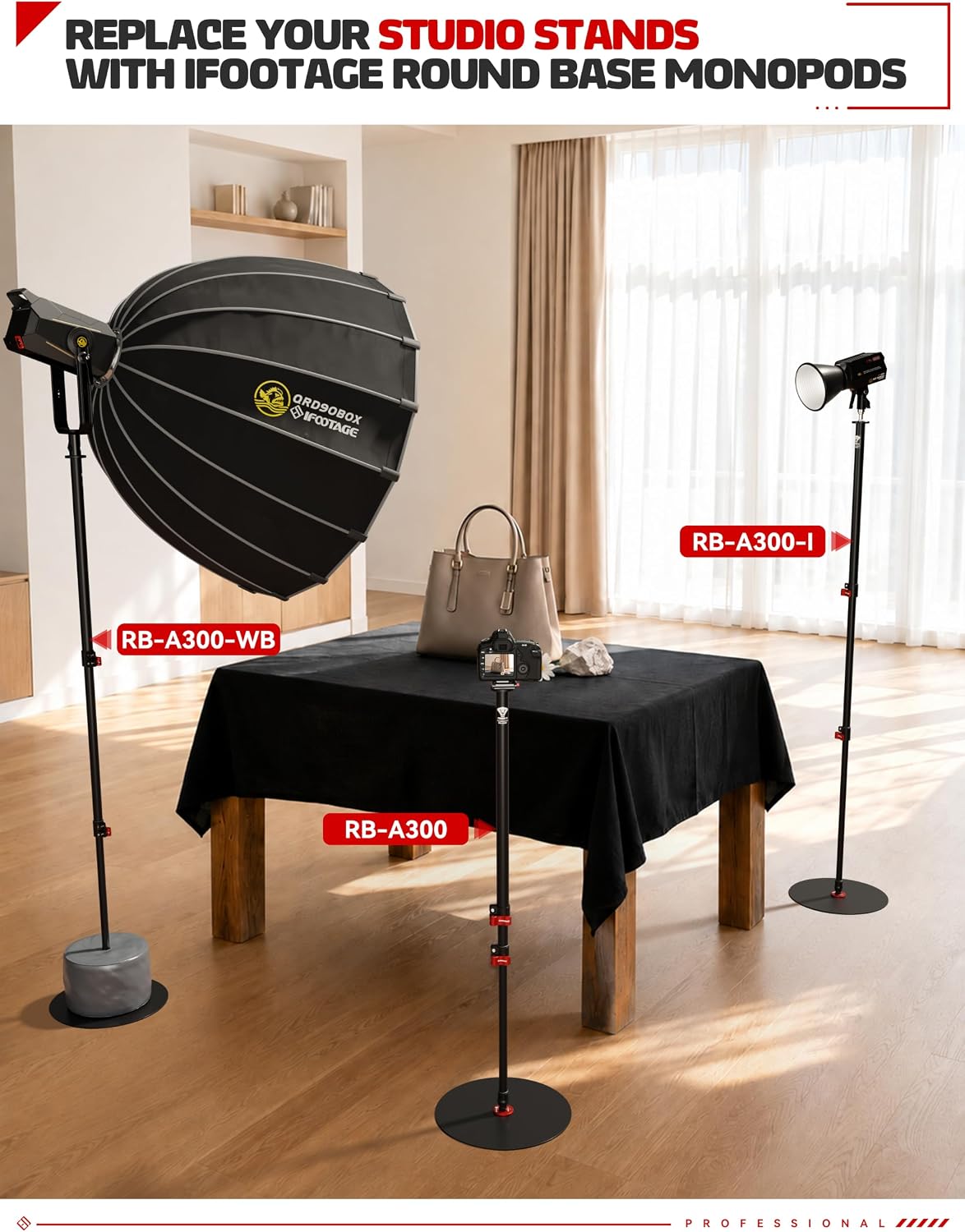 IFOOTAGE Cobra 2 RB-A300-I 60" Iron Round Base Camera Monopod Stand