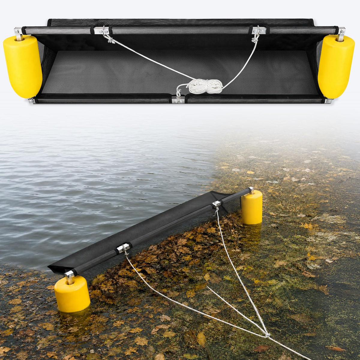 55" Wide lake floating debris collector for Lakes & Ponds, with Spare Net