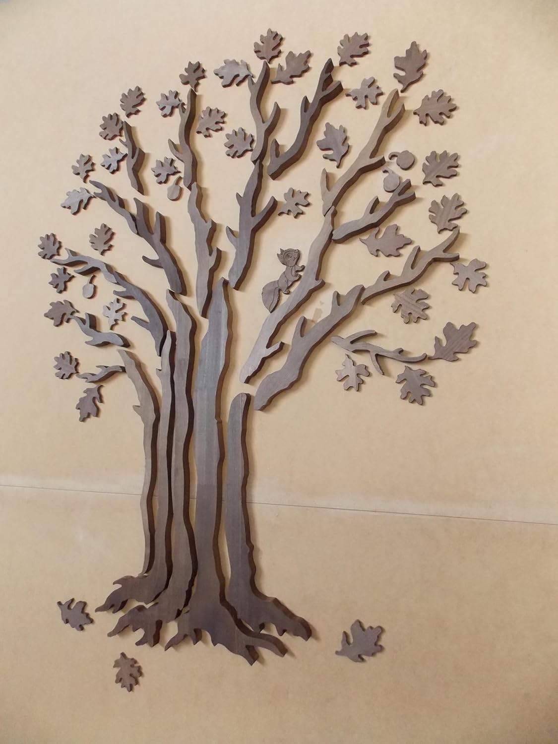 WOODTELLSTORY &#39;White Oak Tree&#39; DIY Wood Wall Art Wall Sculptures,Excellent Wall Decoration For Homes & Offices,39&#34;Wide x 59&#34;High