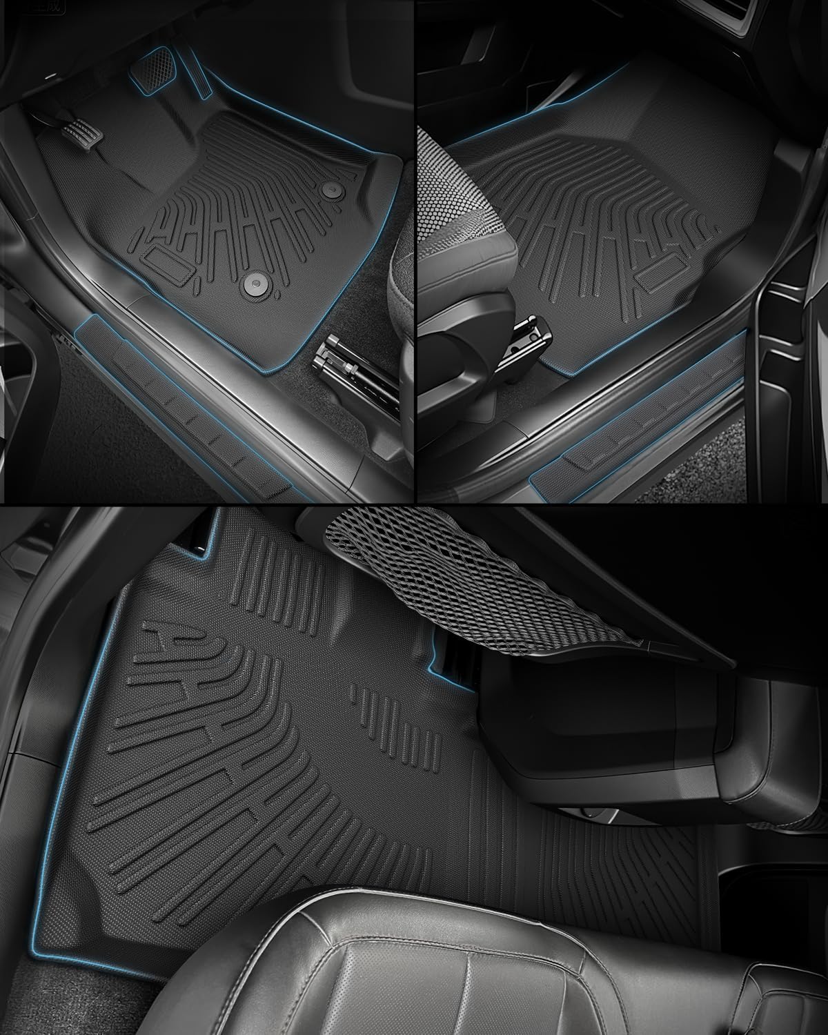 All Weather Car Floor Mats for Chevy Equinox & for GMC Terrain 2012-2017, TPE Carpets Cargo Liner Backrest Protectors for Chevrolet Equinox 2016 2015 2014 2013 Interior Trunk Accessories 11 PCS