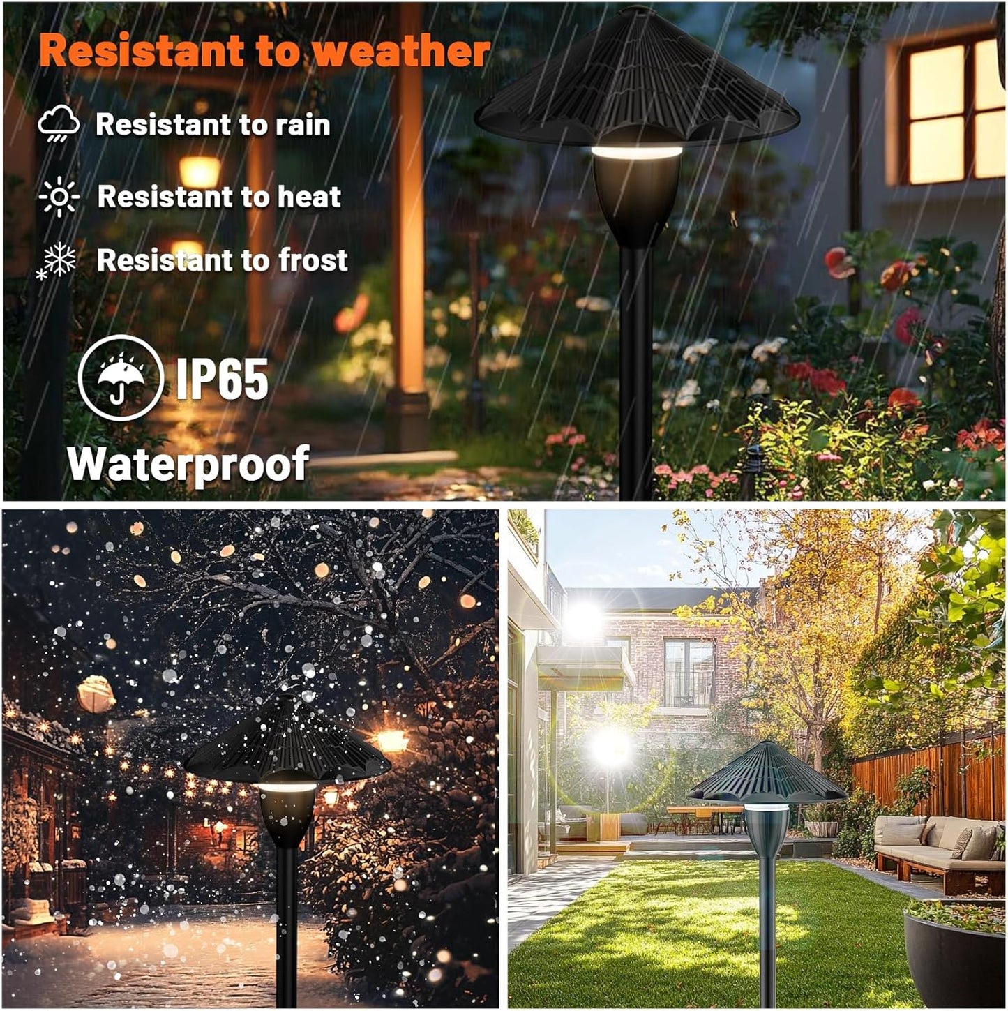 Cuguords 5W Low Voltage Pathway Lights,Outdoor Wired LED Landscape Path Lights,AC/DC 12-24V UL Listed Cord Cast-Aluminum Waterproof,2700K Low Voltage