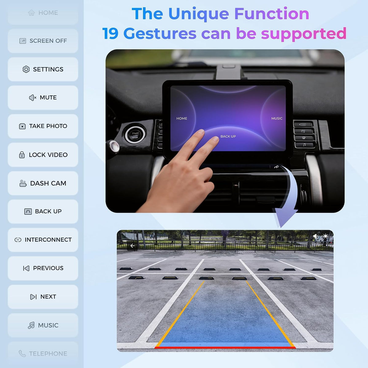 KALOS PAD Wireless Carplay Screen for Car, 9" Carplay & Android Auto Car Stereo, with 1080p Backup Camera, BOE LCD/Mirror Link/Gesture Control/POP Island