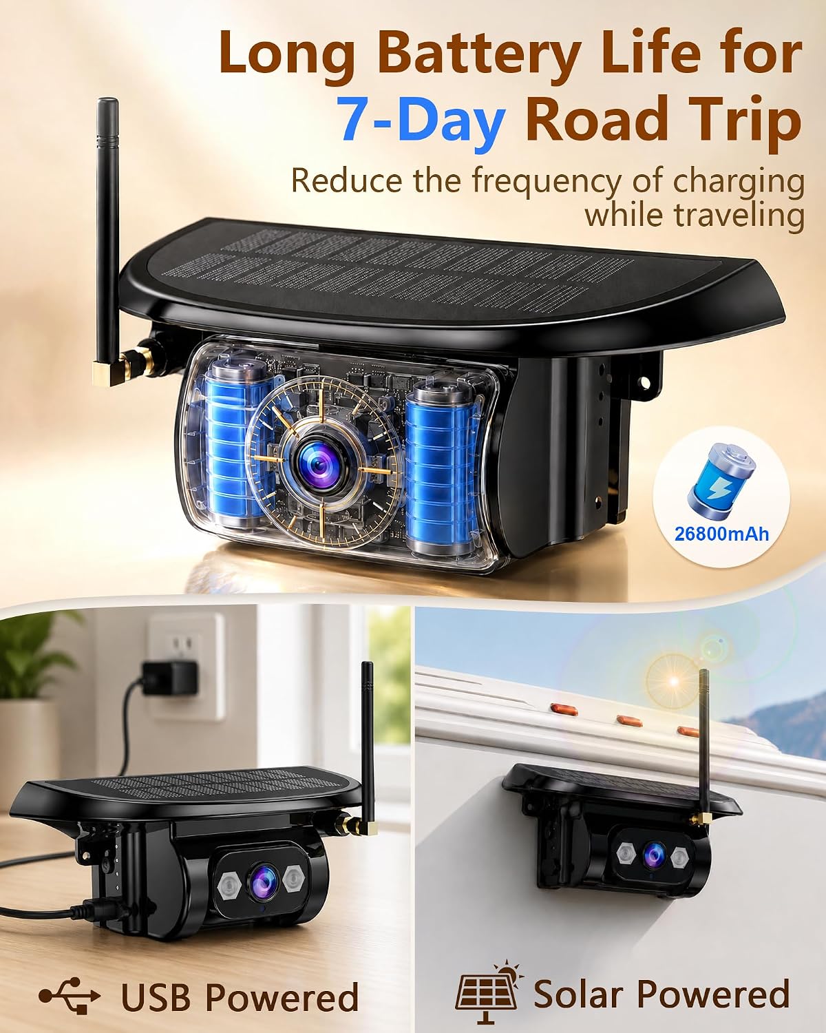 1296P Strong Magnetic Wireless RV Backup Camera - 1-Min Install for Trailer