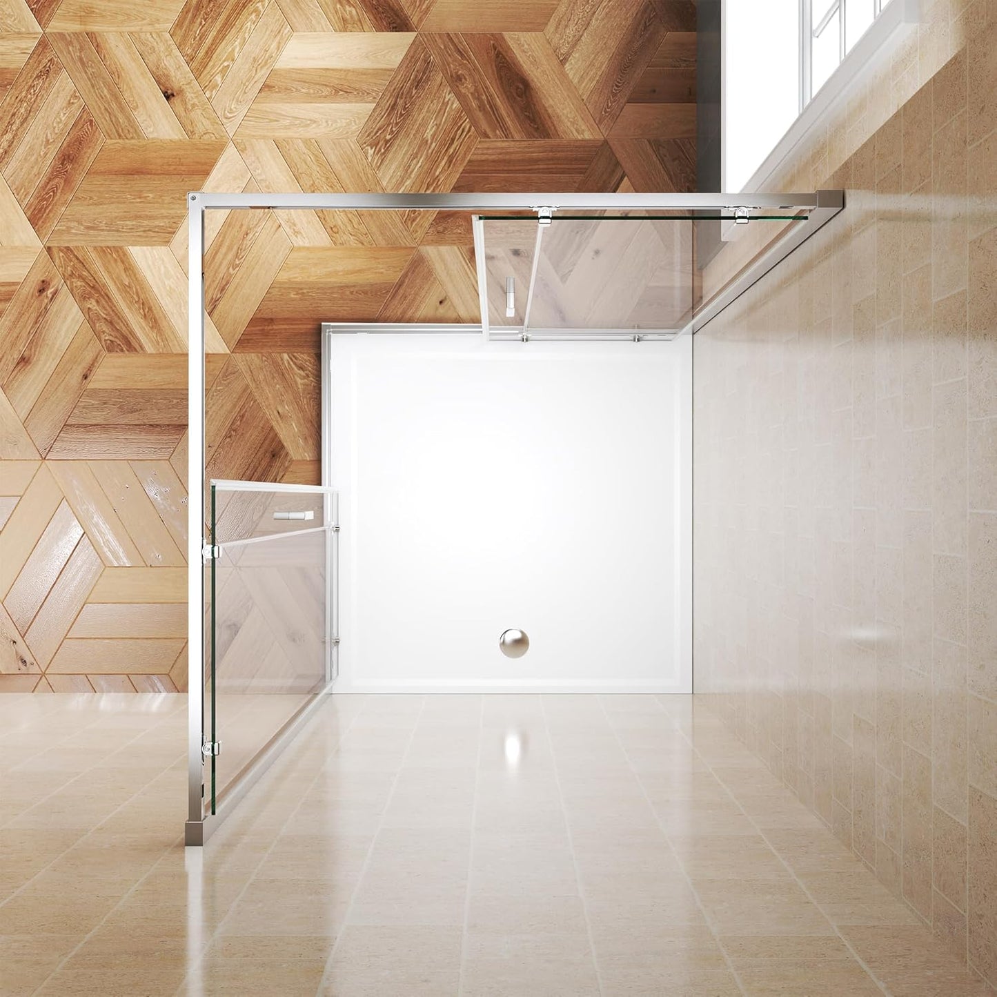 Corner Shower Door Enclosure 36" W x 36" D x 72" with 1/4" 6mm Glass Sliding Shower Doors, Nano Easy Clean Coating, Shower Stall for Walk in Shower Brushed Nickel 36" W x 36" D x 72'" H Brushed Nickel