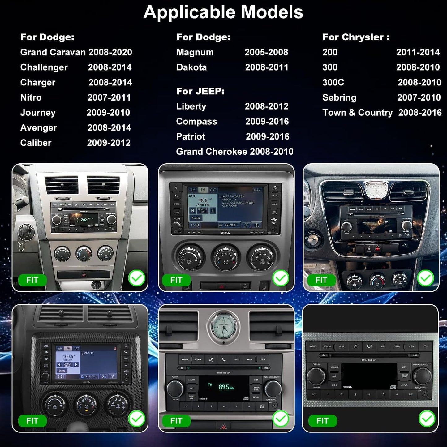 5GWiFi Upgrade Car Radio for Dodge Avenger Challenger 2008-2014, Grand Caravan 2008-2020, RAM 1500/2500/3500 2009-2012, 7inch Touch screen Car Stereo Receivers Wireless Carplay Android Auto GPS Camera
