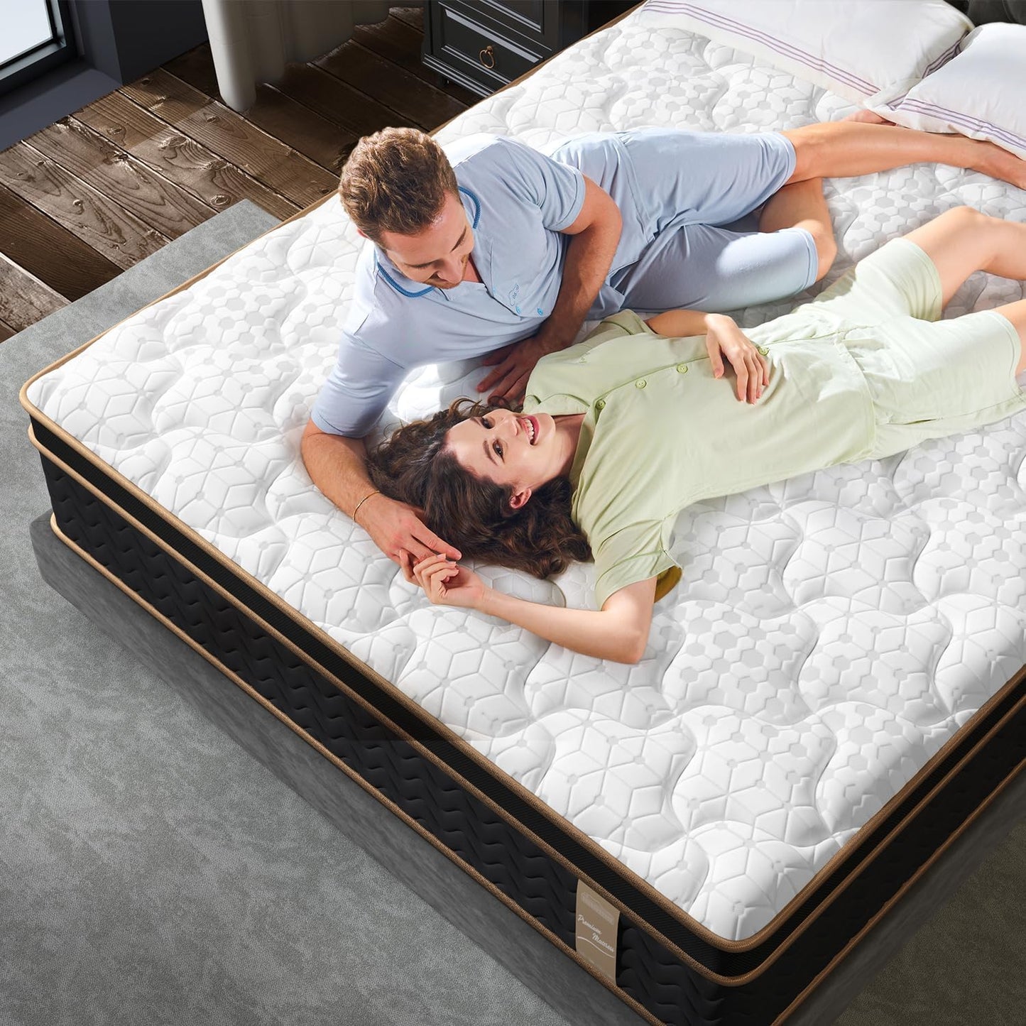 Twin Mattress, 10 Inch Hybrid Mattress with Gel Memory Foam