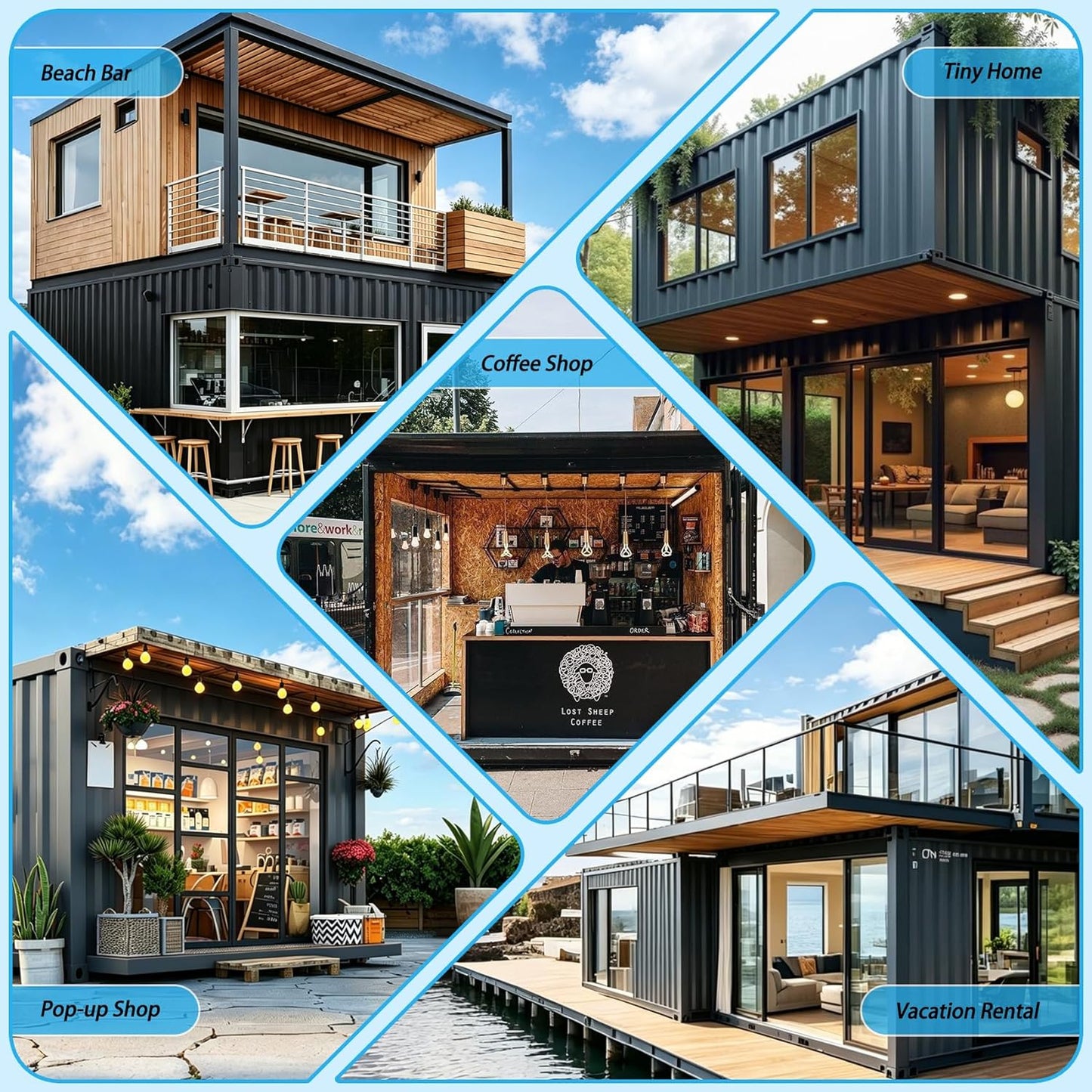 22PCS Shipping Container Truss Brackets, Shipping Container Roof Brackets Fits 20 FT Containers, Fits 2x4/2x6 Lumber, for Container Canopy Shelter, DIY Tiny Home, Bar & Living Space Conversion