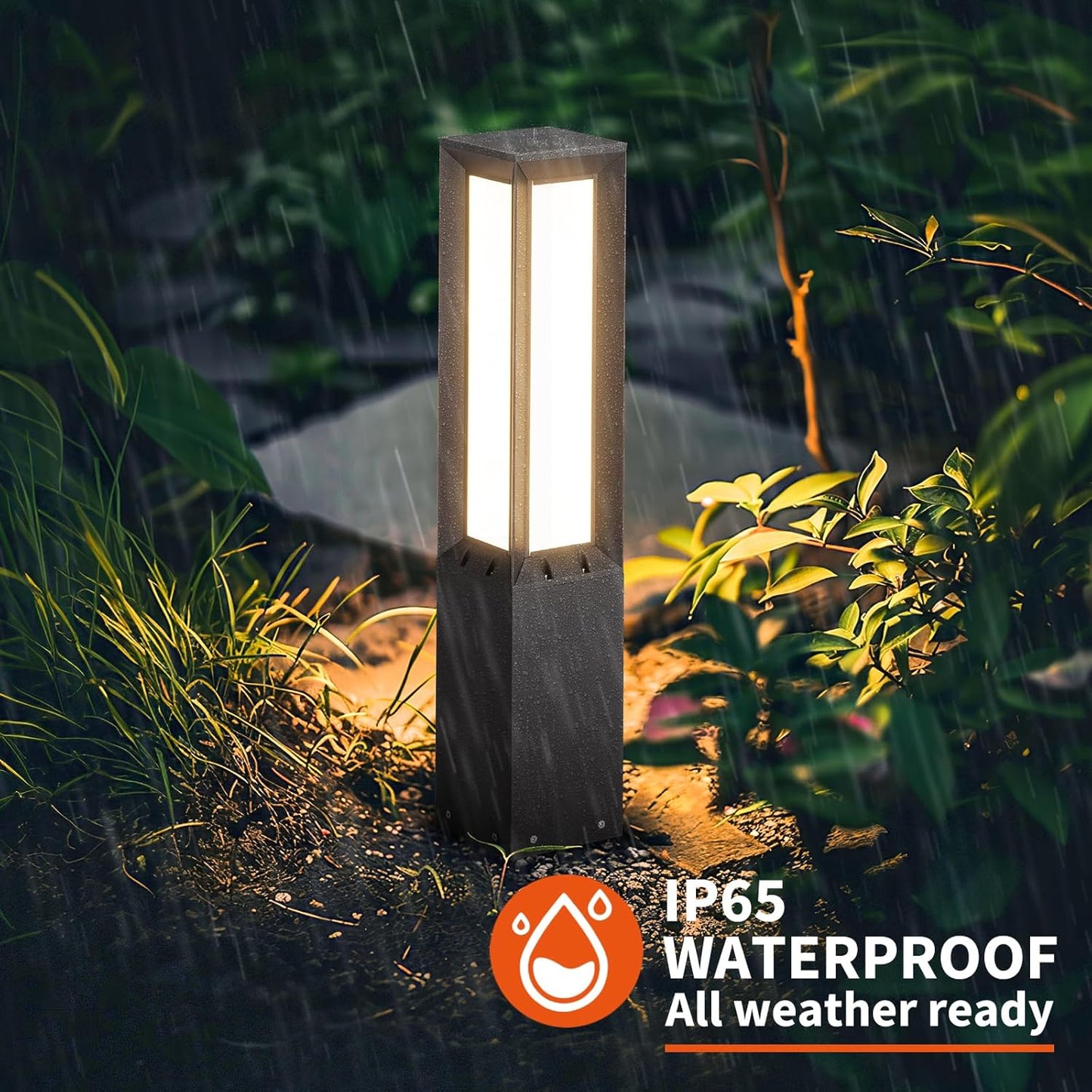 Modern Landscape Path Light, 32' Outdoor Pathway Light 3000K Luxury Aluminum Bollard Lighting IP65 Waterproof High Voltage Driveway Lights L