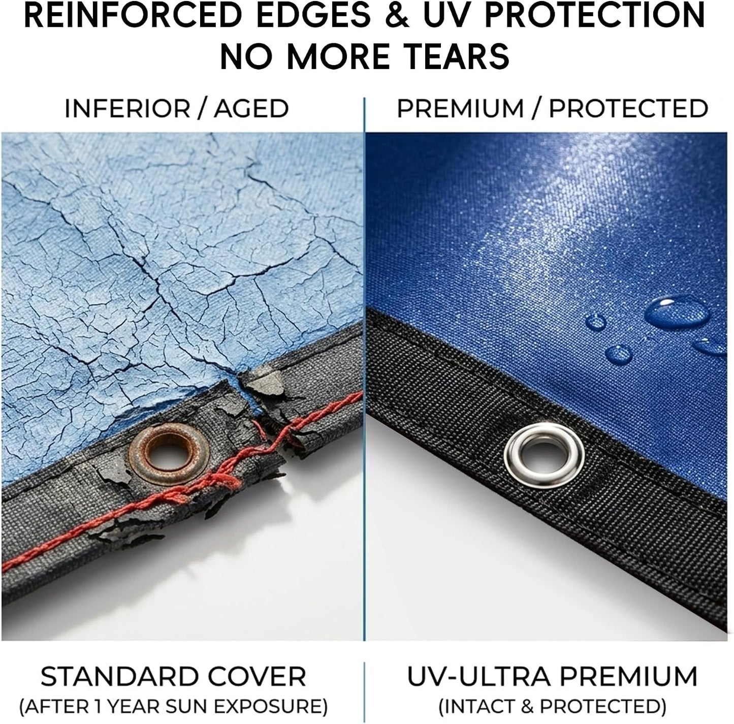 24ft Pool Covers for Above Ground Pools Blue 24 ft Round Winter Cover by PoolTrivo with Upgraded Winch | Heavy Duty 500D Oxford & 195gsm UV Resistant | Fits 24' Pools